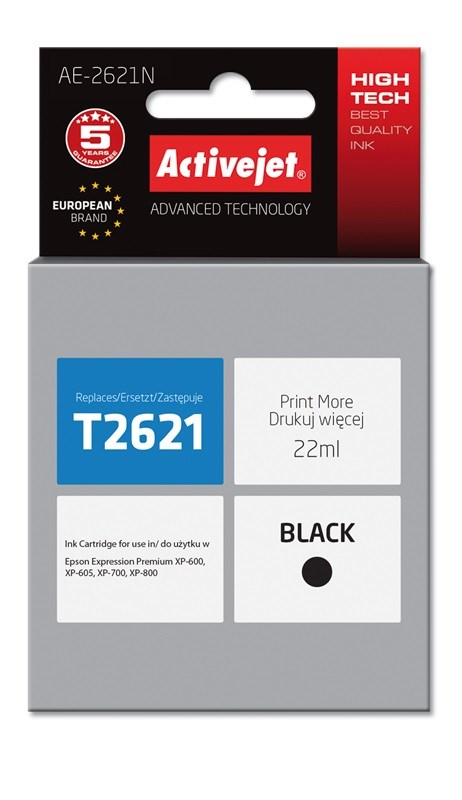 Ngjyrë për printer Activejet AE-2621N, 22ml, e zezë