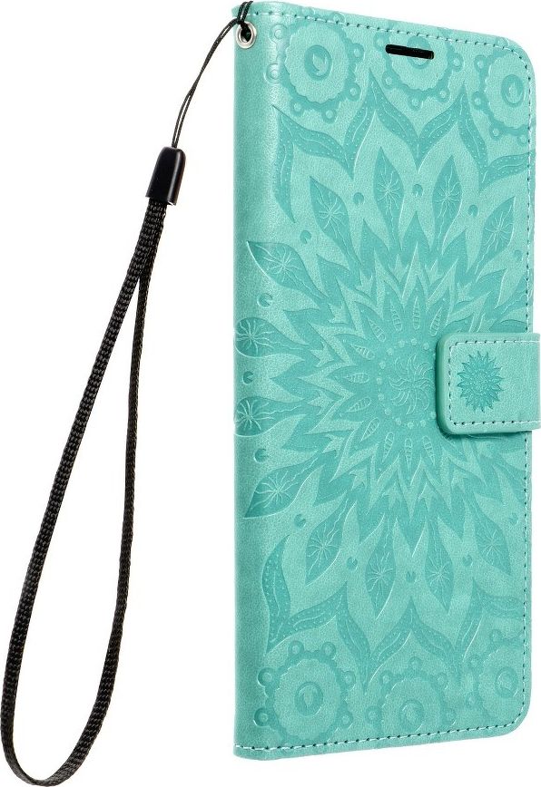 Këllëf portofol Mezzo Book Mandala për Xiaomi Redmi Note 10 Pro, lëkurë ekologjike, me xhepa karta, jeshile