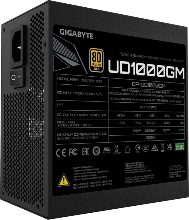 [OUTLET] Burim energjie GIGABYTE UD1000GM - 1000W
