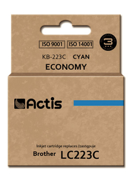 Ngjyrë për printer Actis KB-223C (zëvendësim për Brother LC223C), 10 ml, e kaltër