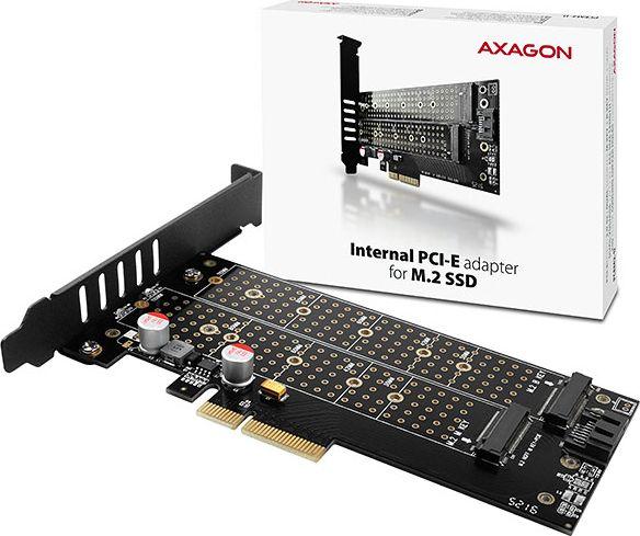 Adapter Axagon PCIe x4 - 2x M.2 NVMe