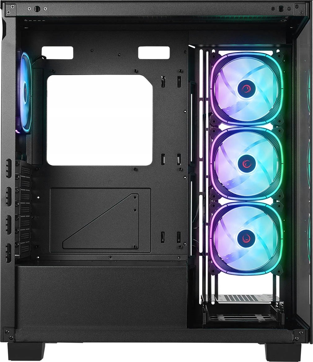 Kuti kompjuteri Rampage Hydra V1, ARGB Fan Hub, 4x USB C USB A, e zezë