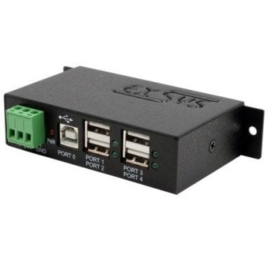 USB хаб Exsys 4 порти, USB 2.0, bus powered, црн