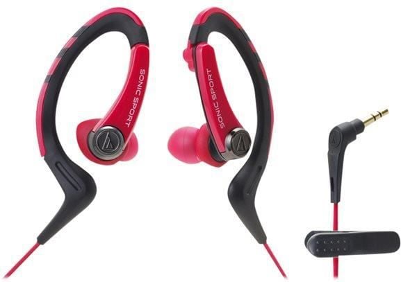 Kufje në vesh Audio Technica SonicSport, sportive, të kuqe