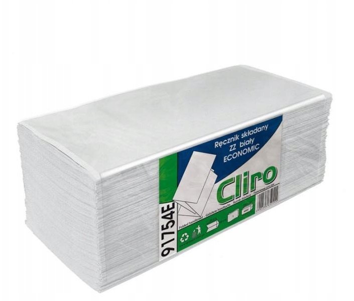 Peshqir letre Cliro Bleached Towel ZZ 91754, 200 fletë, 23x25cm, 1 shtresë, i bardhë