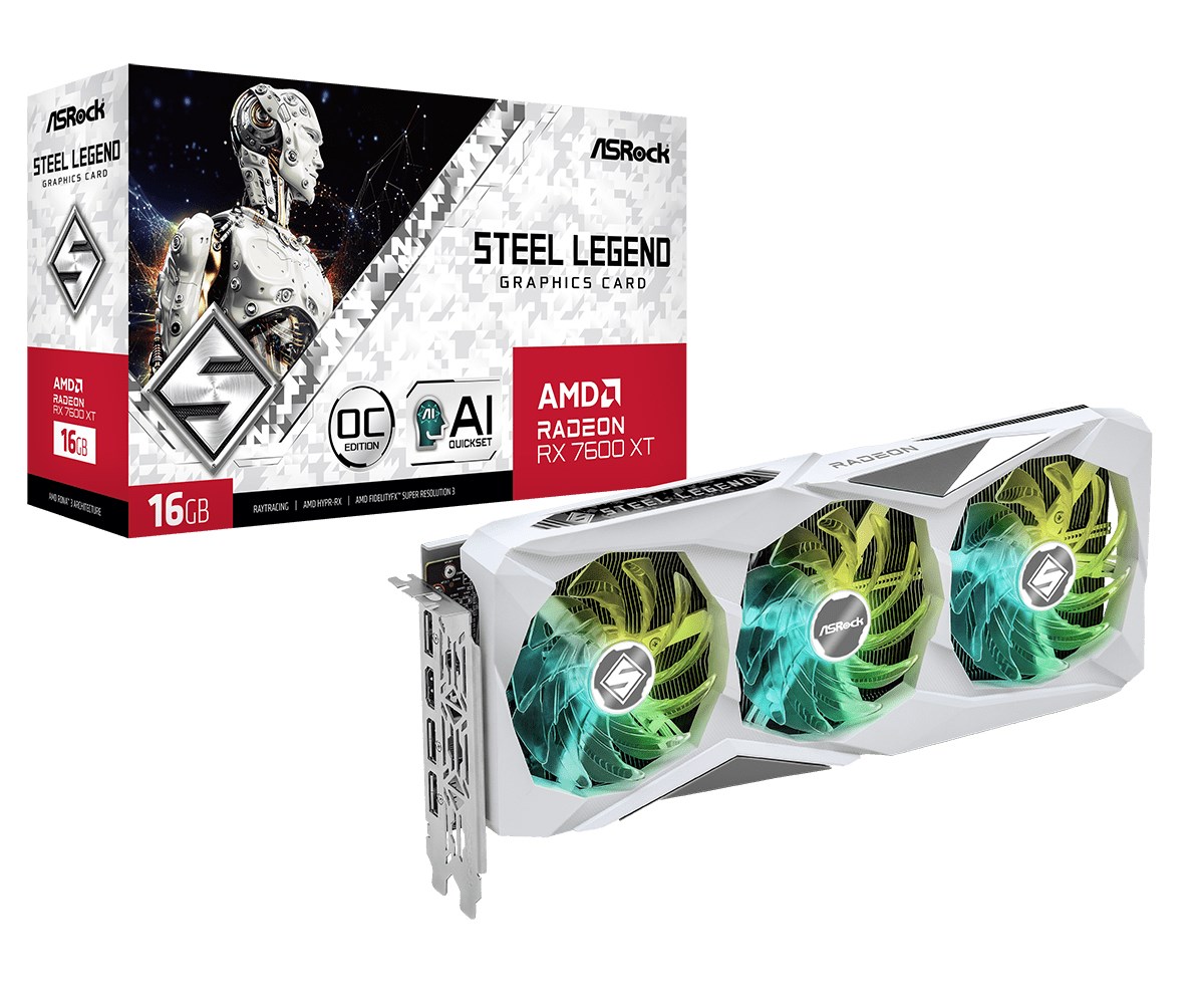 Kartë grafike ASRock steel legend AMD Radeon RX 7600 XT, 16 GB GDDR6