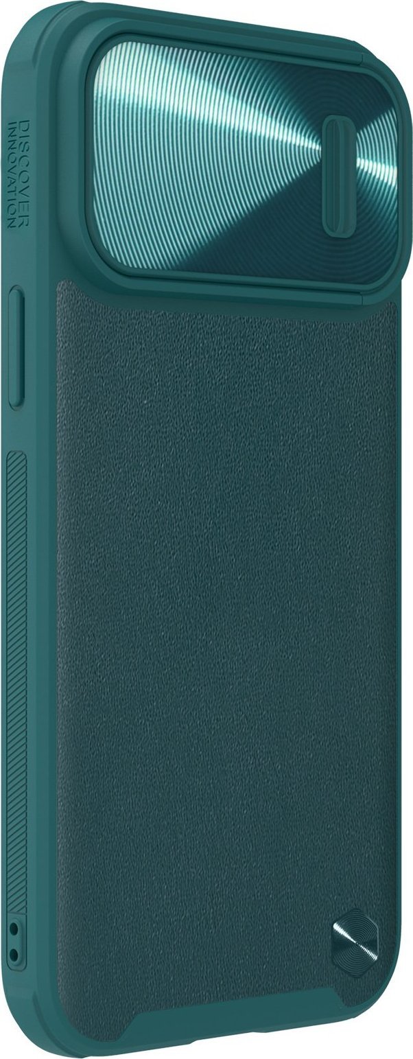 Mbulesë telefoni Nillkin CamShield Leather S Case për iPhone 14 Pro Max, kapak kamere, e gjelbër