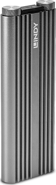 Kuti eksternale SSD Lindy 43318, M.2 në USB Type C, 20 Gbit/s, ngjyrë argjendi