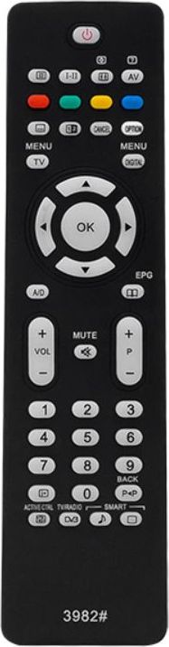Pilot universal BLOW për TV dhe VCR Philips, rreze 8m, bateri AAA, i zi