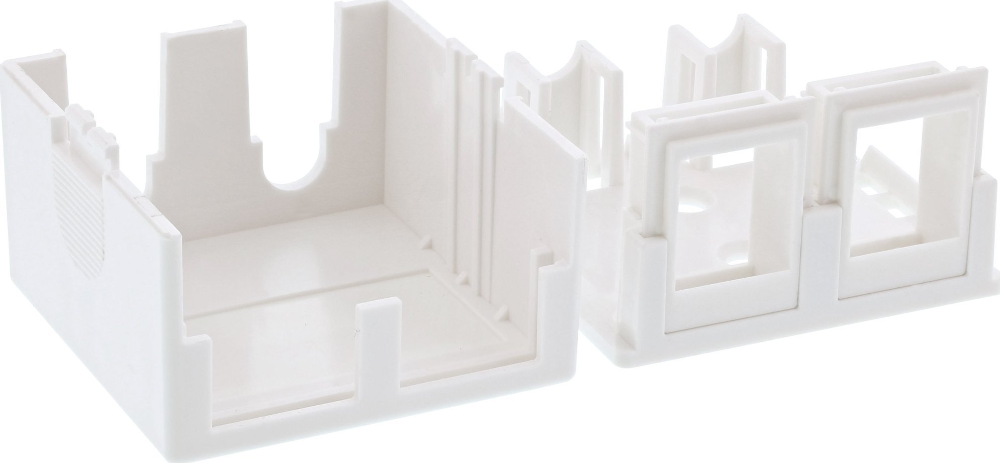 Kuti instalimi rrjeti INLINE, 2 porta RJ45, e bardhë