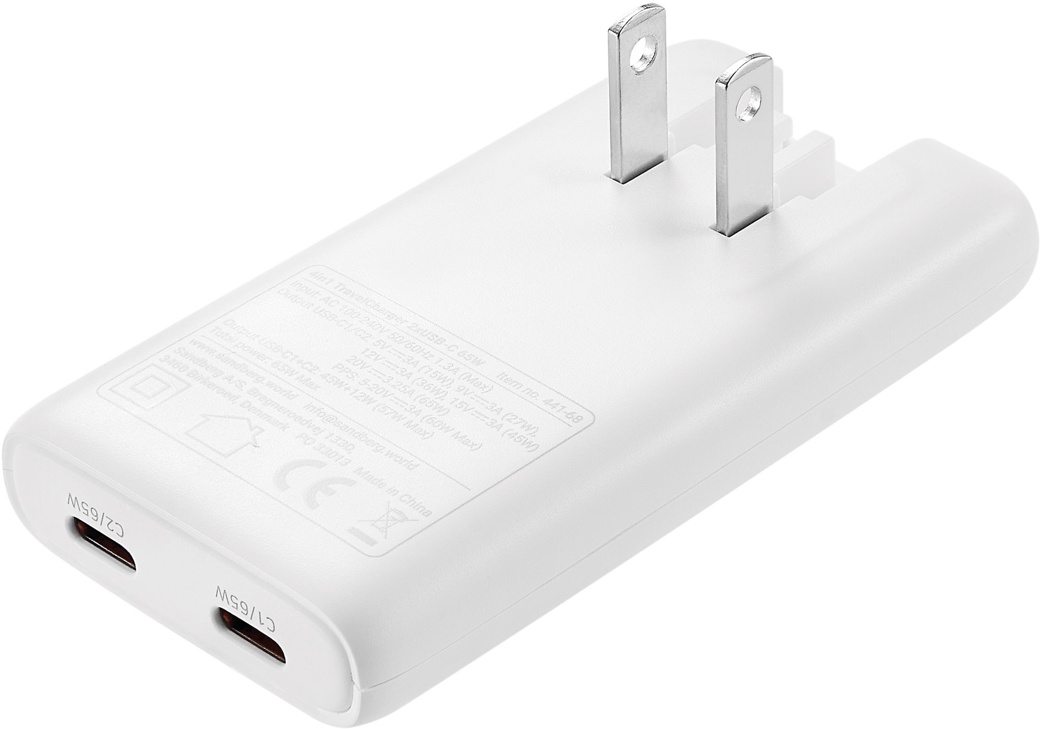 Karikues udhëtimi Sandberg 4in1 Travelcharger, 2x USB C, 65W