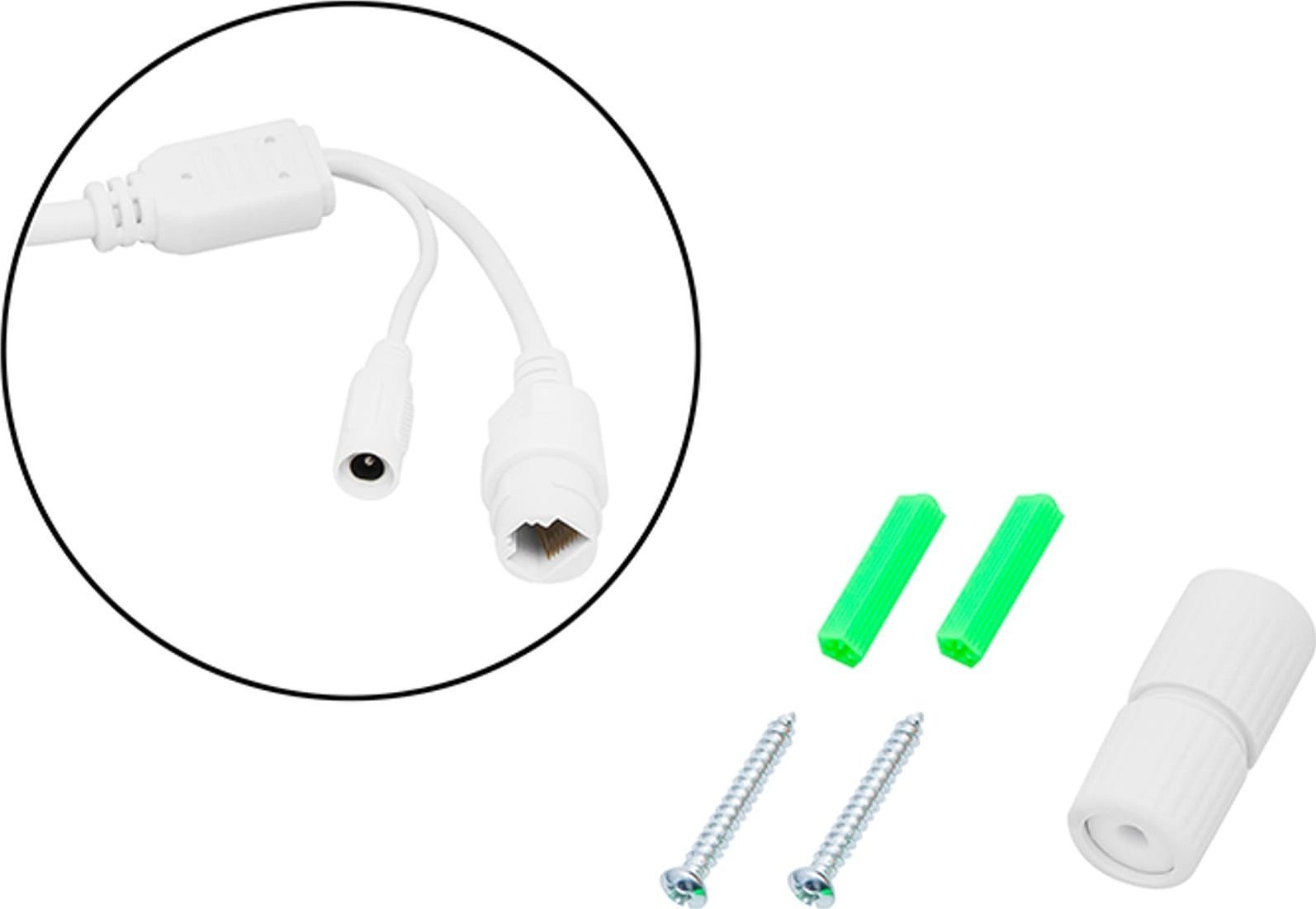 Kamerë IP PoE OEM, 4MP, 2.8mm, IR 20m, audio, e bardhë