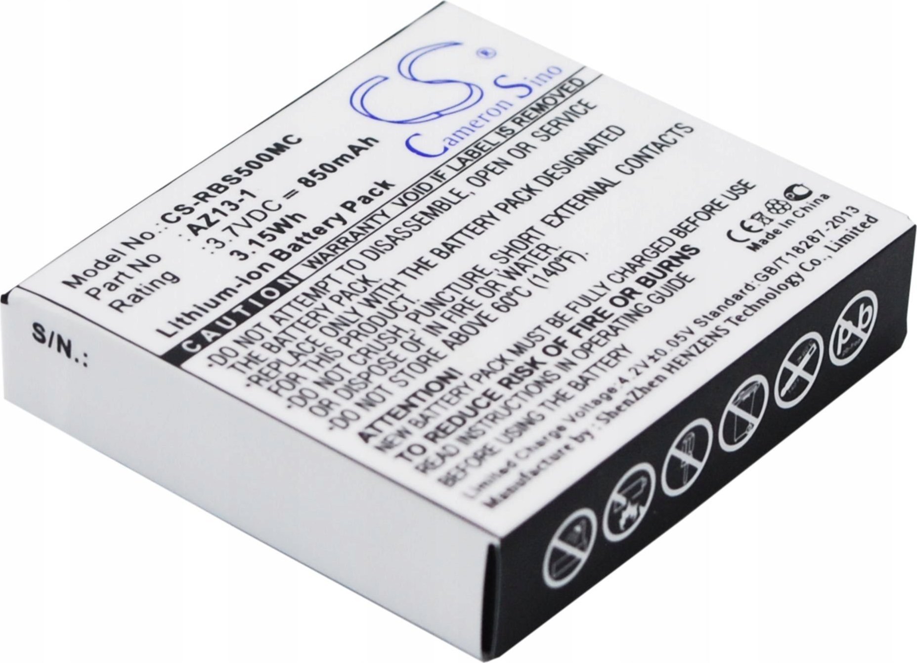 Set bateri me karikues Cameron Sino për Xiaomi Yi AZ13-1, 2x 850mAh, Li-ion