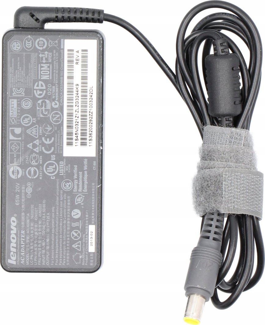 Adapter karikues Lenovo AC 65W, lidhje rrethore, i zi