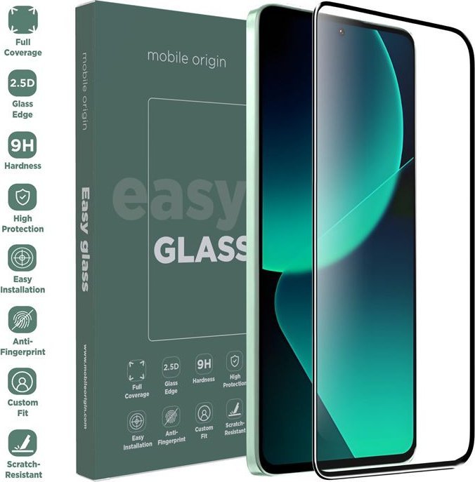 Xham mbrojtës Mobile Origin EasyGlass për Xiaomi 13T, transparencë e lartë, rezistent ndaj gërvishtjeve