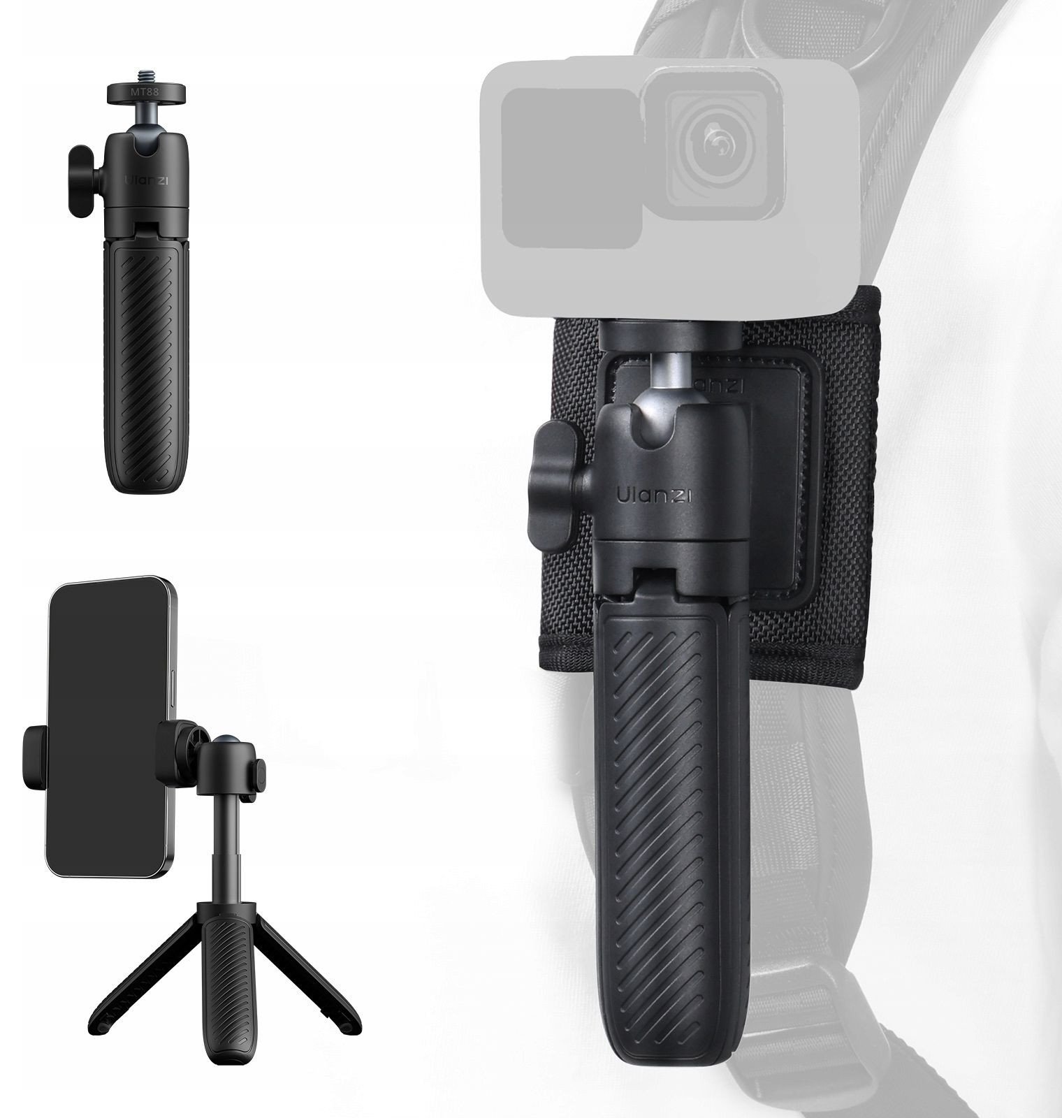 Трипод Ulanzi MT88 ClipMate, за телефон и камера, црн