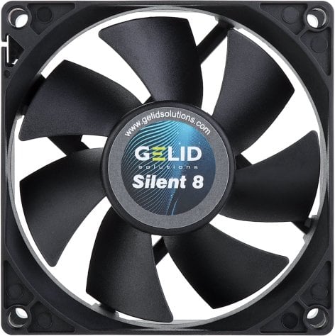 Вентилатор за куќиште Gelid Solutions Silent 8 Black, 80mm, 3 pin, црн