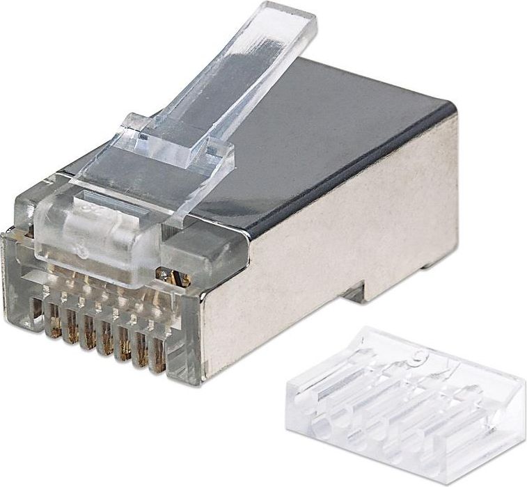 Konektor rrjeti Pro Line Cat6 RJ45 STP, 90 copë, gri