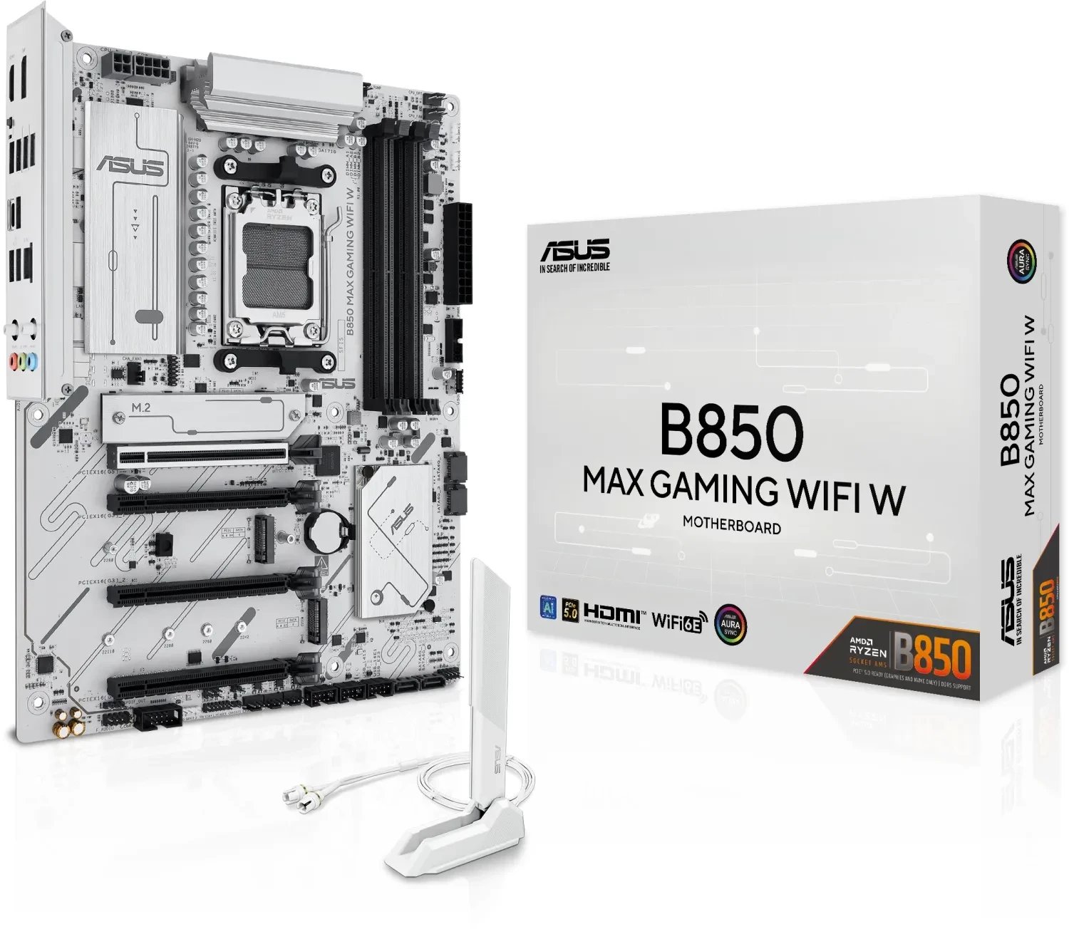Pllakë amë ASUS B850 Max Gaming WIFI W, socket AM5, DDR5, e bardhë