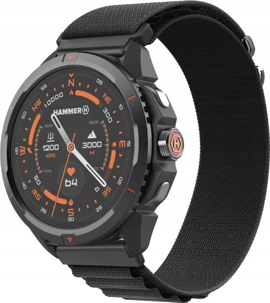 Ora inteligjente Hammer Watch 2, ekran 1.5" AMOLED, GPS, e zezë