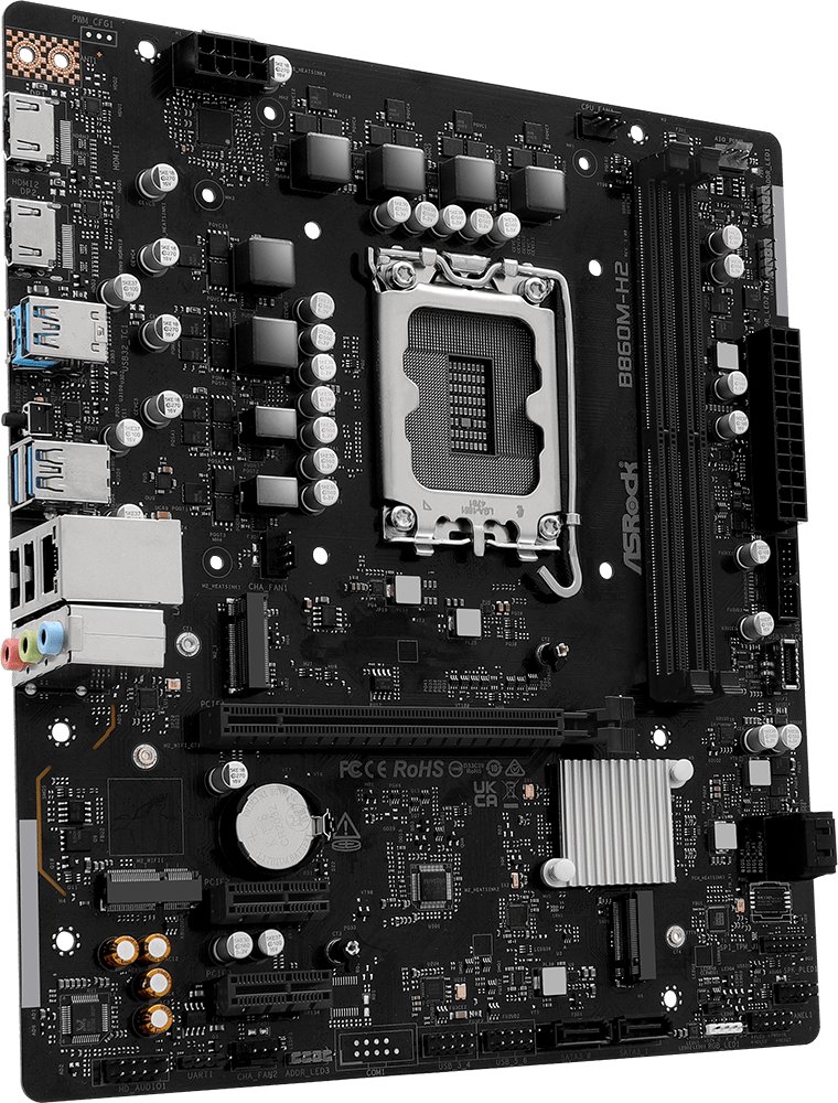 Pлоча базна ASRock B860M-H2, DDR5, Micro ATX, PCIe 4.0