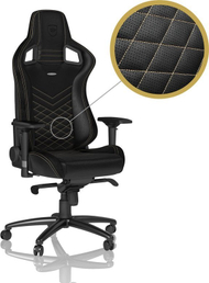 Гејминг столица Noblechairs EPIC, синтетичка кожа, Black Gold, црна
