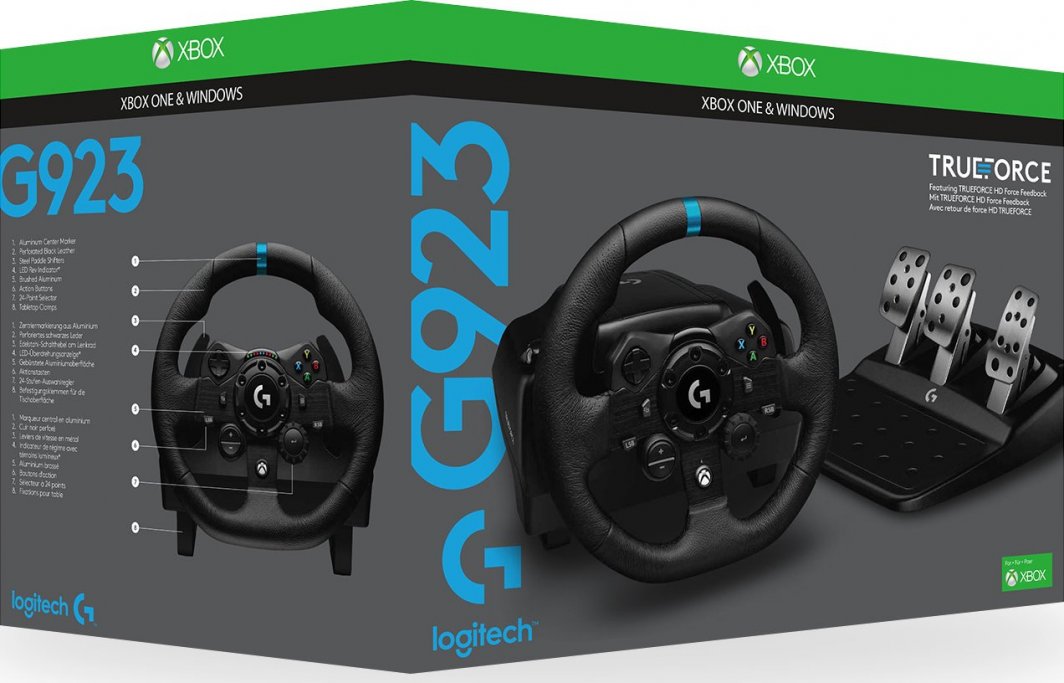 Set timon dhe pedale për lojëra Logitech G923 XB1/PC, të zeza (941-000158)