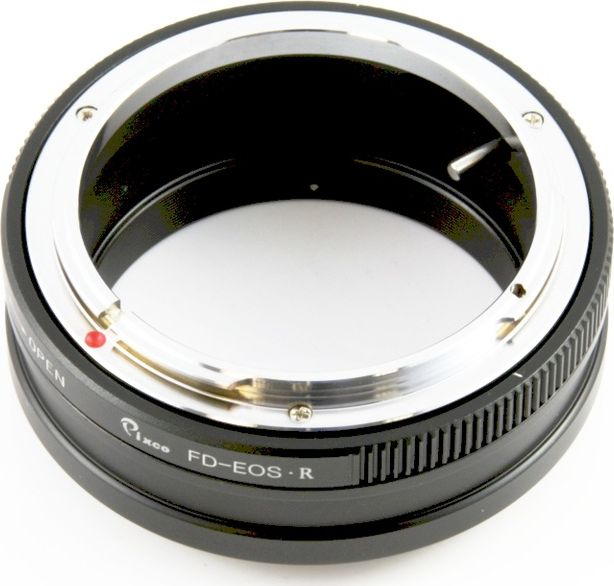 Adapter objektivi Pixco, Canon EOS R RF në Canon FD, i zi