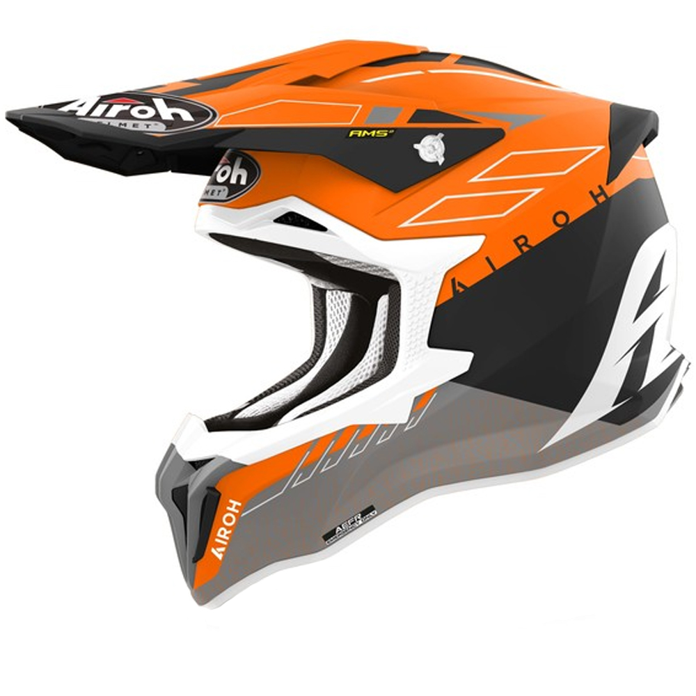 Helmeta motocross Airoh Strycker Skin, madhësia S, për meshkuj, portokalli