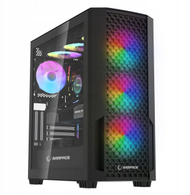 Kути за компјутер Rampage Shelob Mid Tower, 4 ARGB ладици, калено стакло, црна