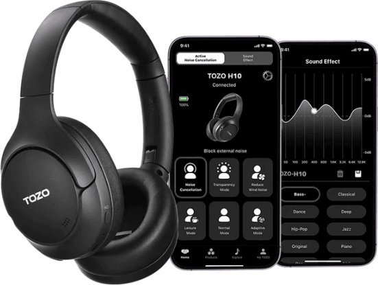 Kufje mbi veshë H10, wireless Bluetooth, me anulim zhurme, të zeza