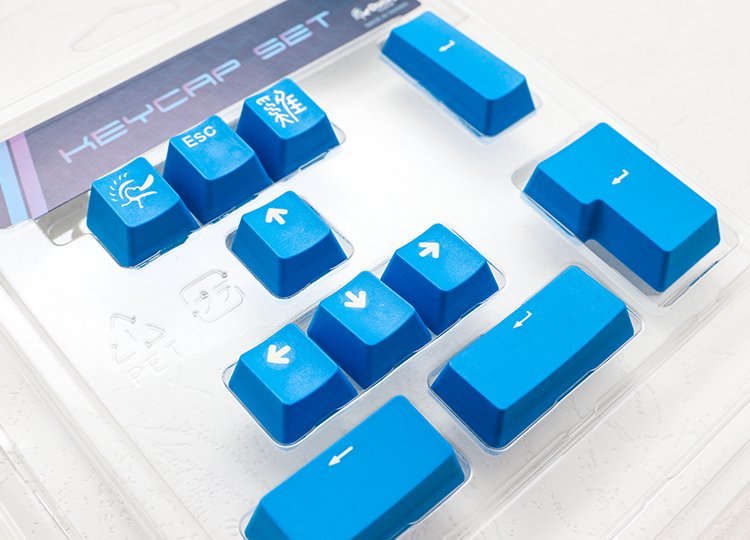 Set tastesh Ducky PBT Double Shot, 11 copë, për Cherry MX, blu