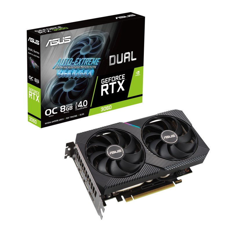 Kartë grafike ASUS NVIDIA GeForce RTX 3060, 8 GB GDDR6, DUAL-RTX3060-O8G