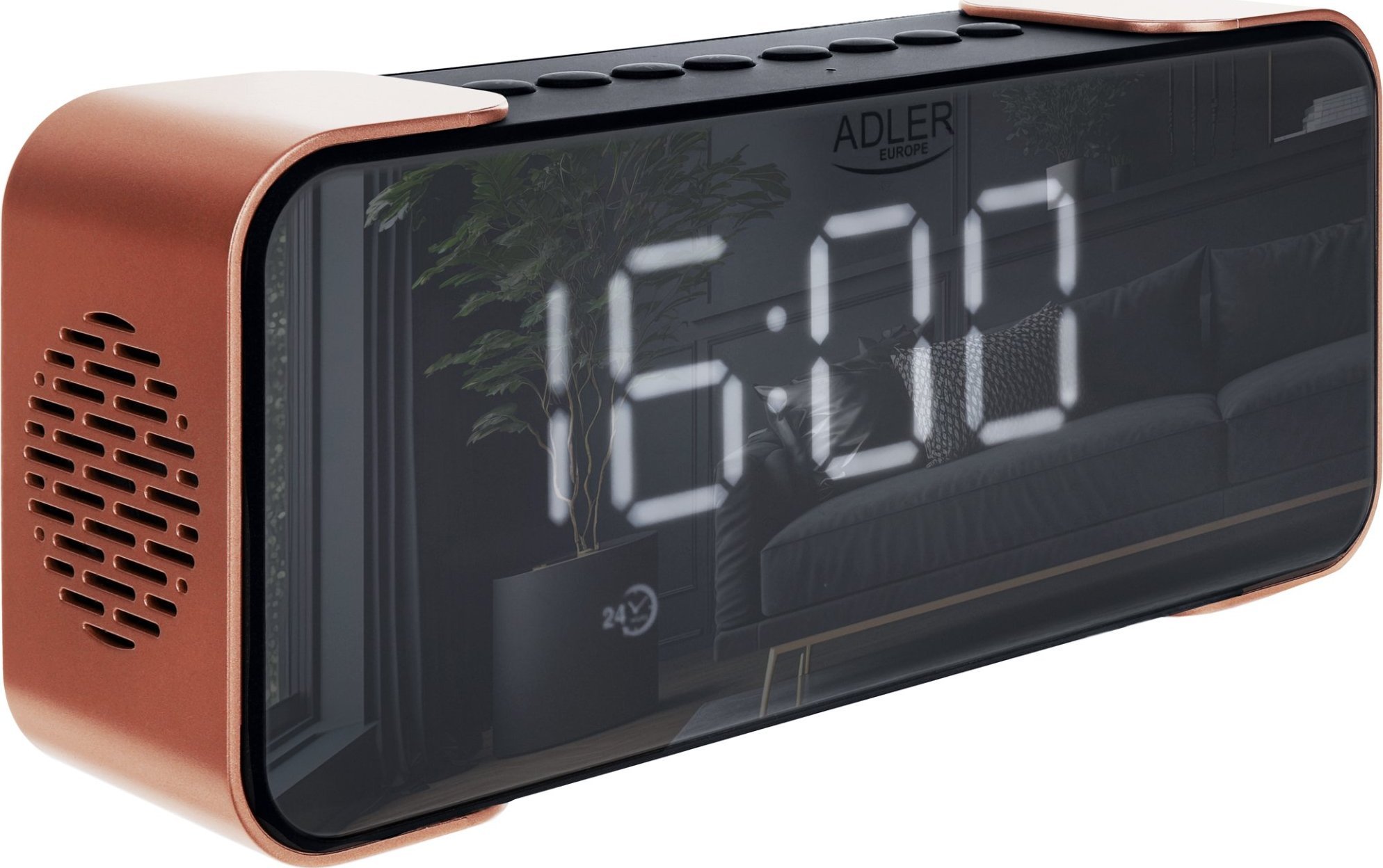 Radio alarm Adler AD1190, Bluetooth, ekran LED, bakër