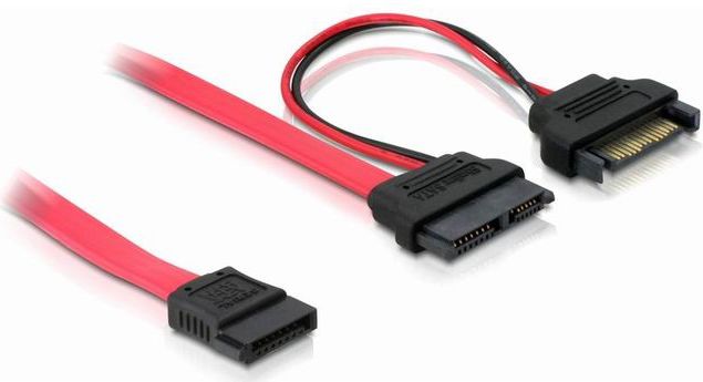 Kabllo Delock Slim SATA All-in-One, 0.5m, e kuqe