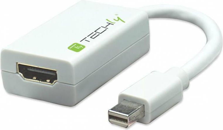 Përshtatës Techly DisplayPort Mini - HDMI, i bardhë