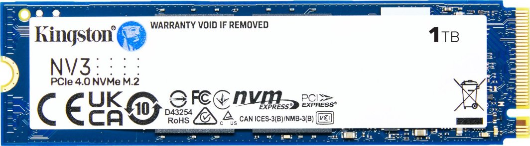 Kingston NV3 1TB M.2 2280 NVMe SSD, PCIe 4.0 Gen 4x4
