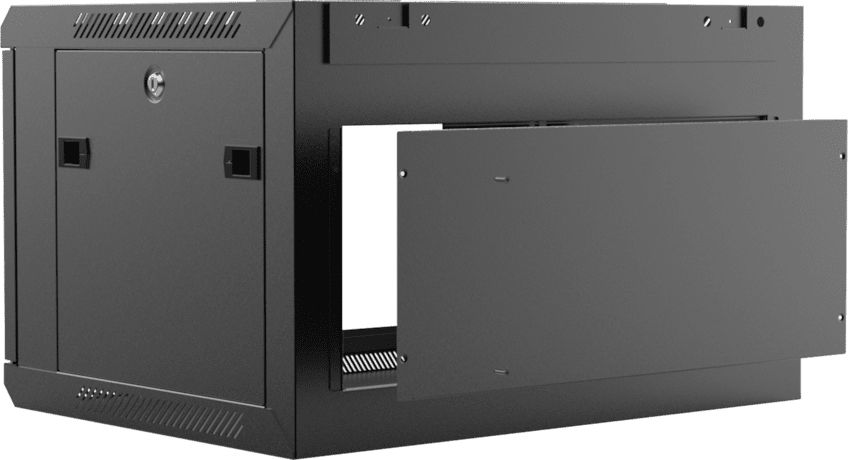 Kabinet muri Caymon WPR406R/B, 19" 6U, derë xhami, gri e errët