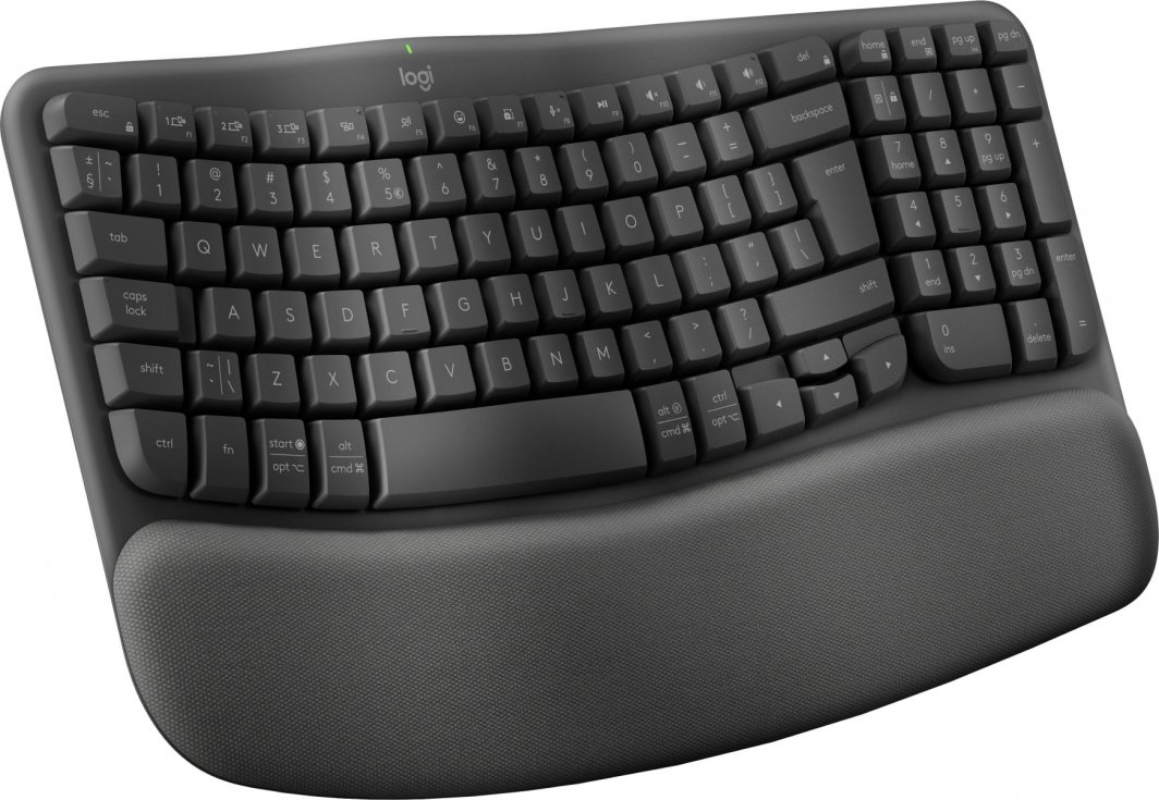 Tastierë Logitech Wave Keys, ergonomike, pa tela, grafit