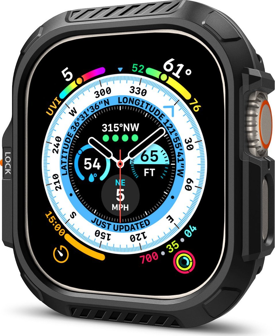 Mbrojtëse Spigen Lock Fit për Apple Watch Ultra 2 Ultra 49mm, teknologji Smart Lock, e zezë