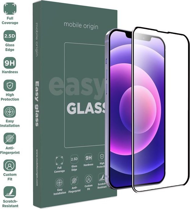 Xham mbrojtës Mobile Origin EasyGlass për Apple iPhone 13 Mini, 9H, oleofobik, transparent