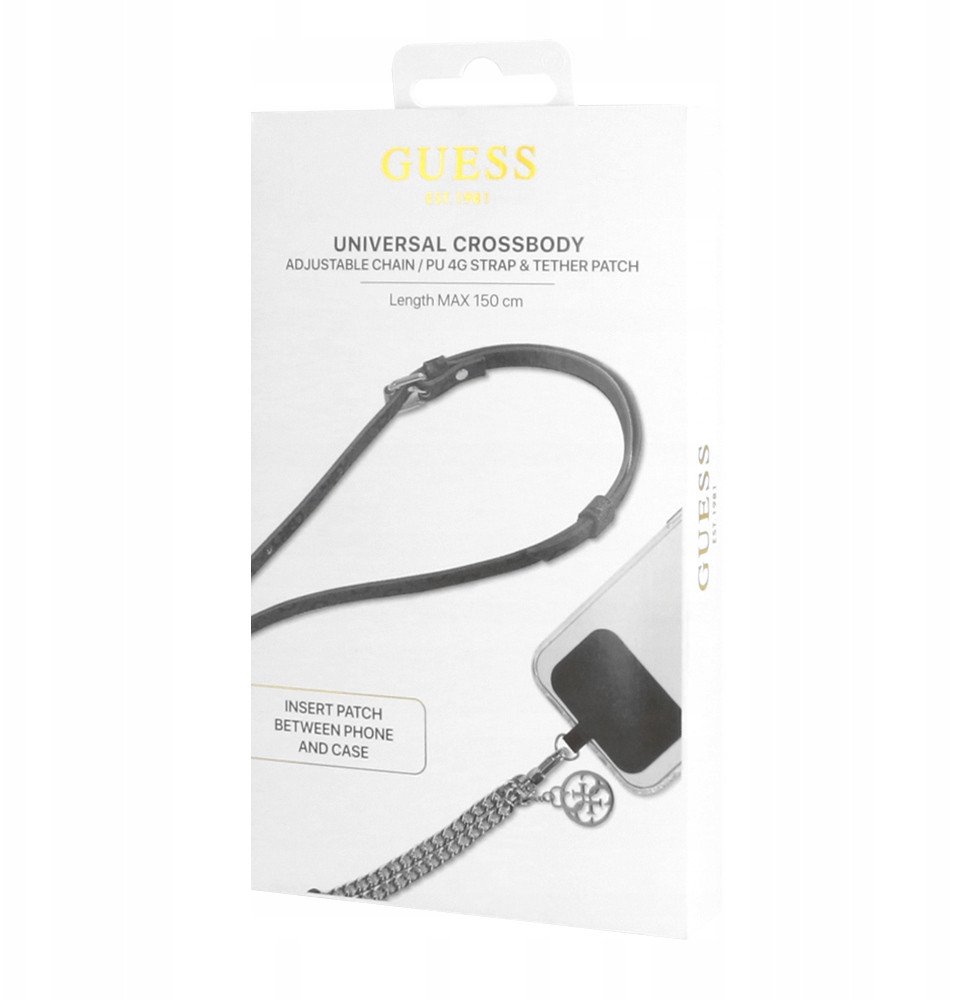 Rrip Guess Black Belt, universal, lëkurë, i zi