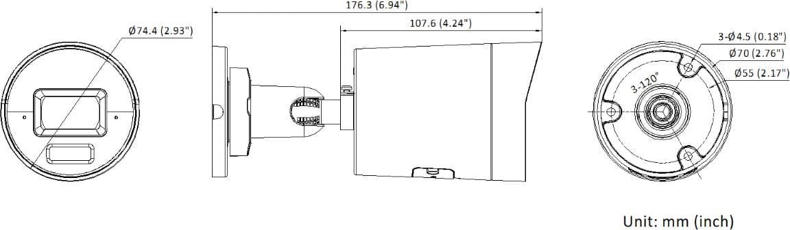 Kamerë IP Hikvision DS-2CD2067G3-LI2UY/SL, 6MP, lente 2.8mm, e bardhë