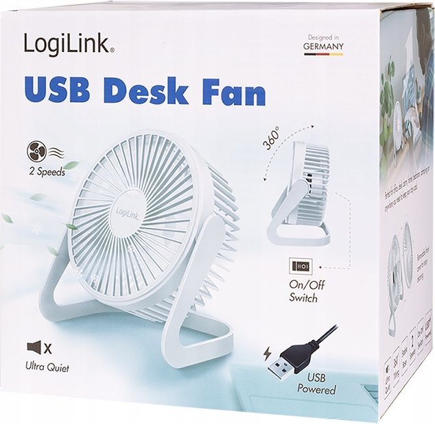 Ventilator tavoline LogiLink USB, 6", i bardhë