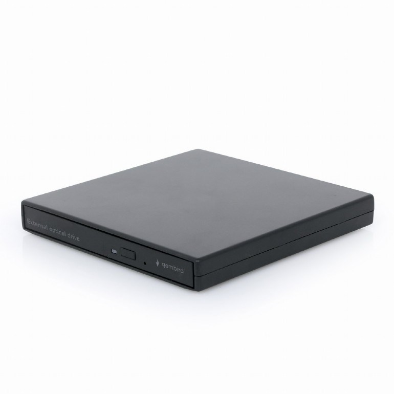 Disk optik i jashtëm Gembird DVD-USB-04, USB 2.0, 24x CD, 8x DVD, i zi
