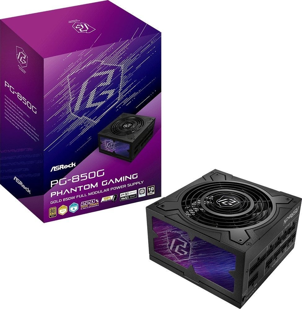 Furnizim me energji ASRock Phantom Gaming PG-850G, 850W, 80 Plus Gold, i zi