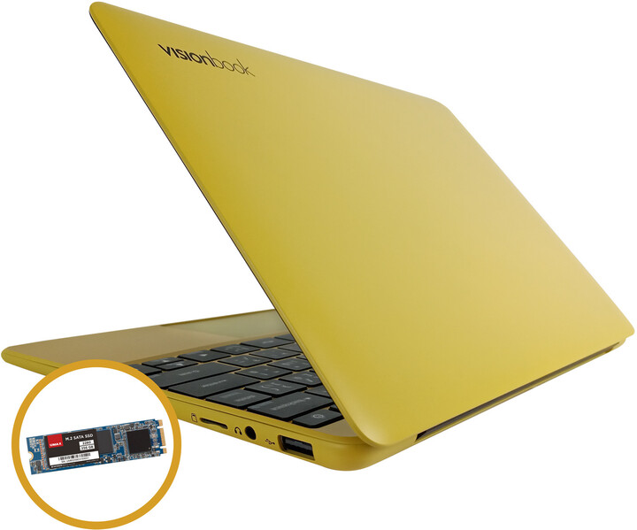 Laptop UMAX VisionBook 12WRx, 11.6 ", Intel Celeron N4020, 4GB RAM, 128GB eMMC, Intel UHD Graphics, i verdhë
