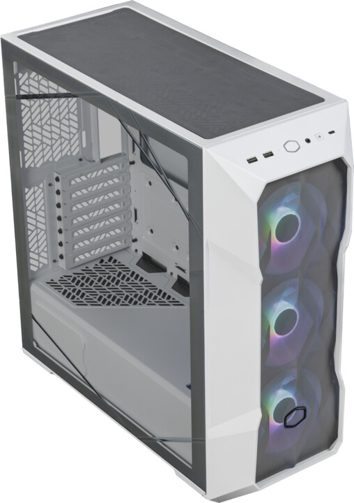 Куќиште Cooler Master MasterBox TD500 MESH V2, проѕирна страна, бела боја