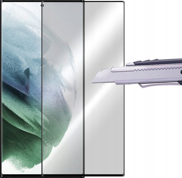 Xham mbrojtës 5D Full Glue për Samsung Galaxy S22 Ultra, 9H, me kornizë, i zi