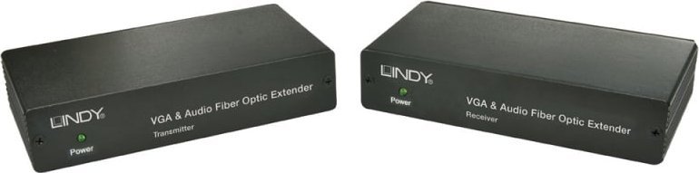 Zgjatues sinjali VGA me audio Lindy 32541, fibër optike 750m, Full HD 1080p